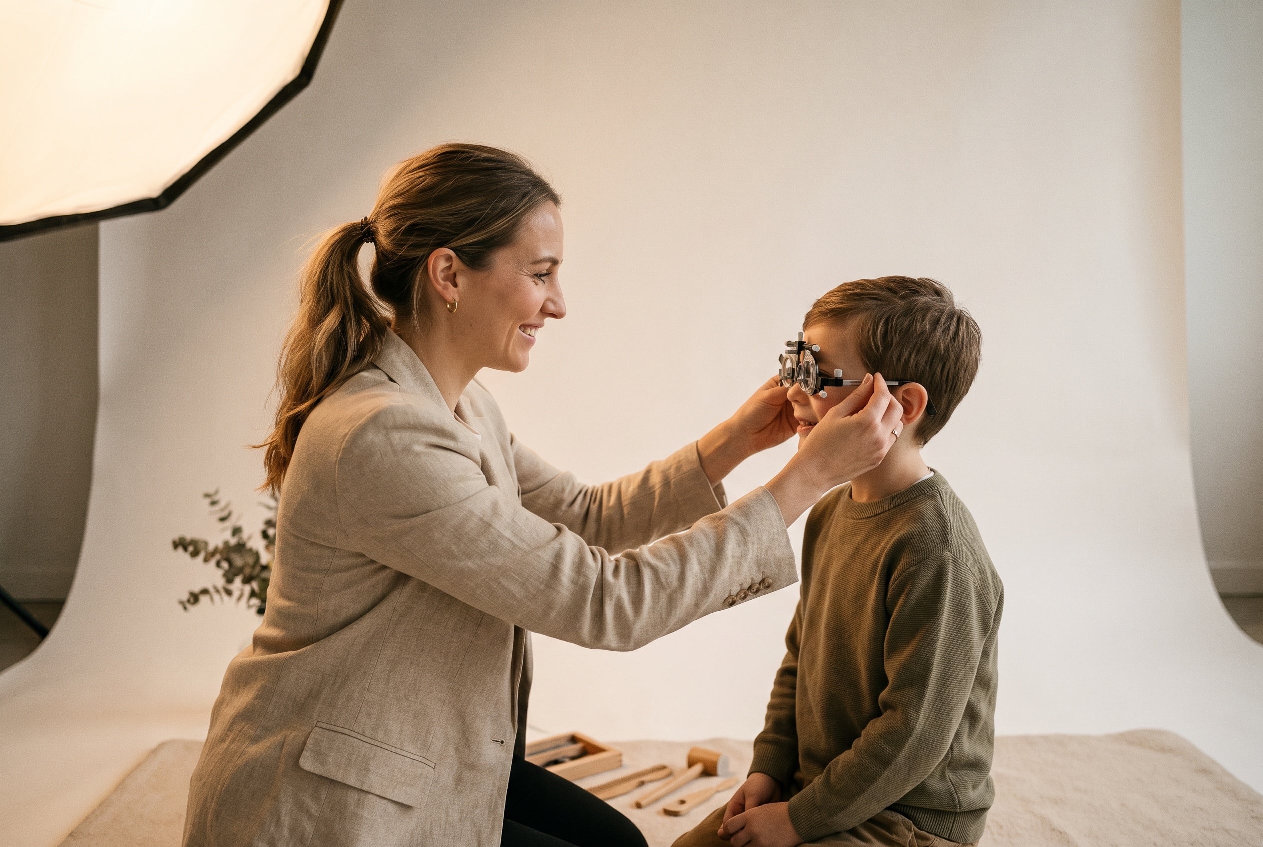 Child's eye exam for myopia management at Vision by Amel in Summerlin