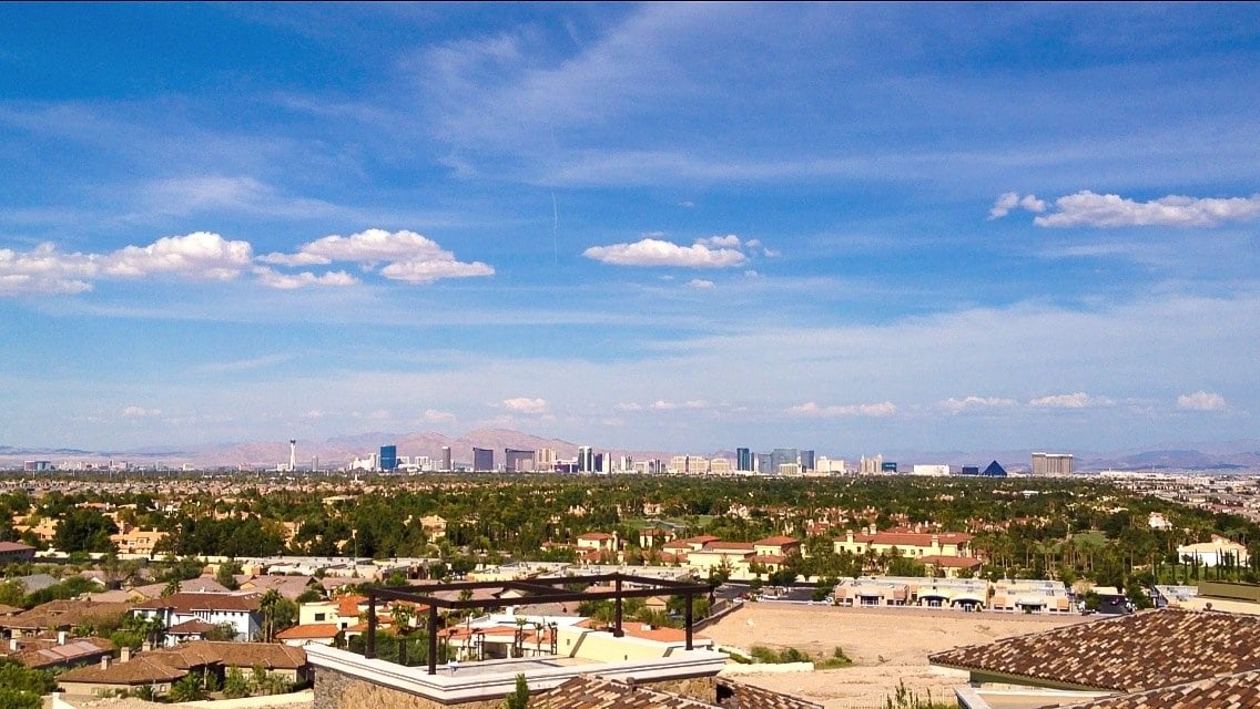 View across Spring Valley toward the Las Vegas Strip skyline