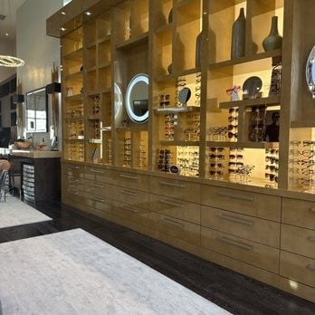 The designer eyewear gallery wall inside Vision by Amel
